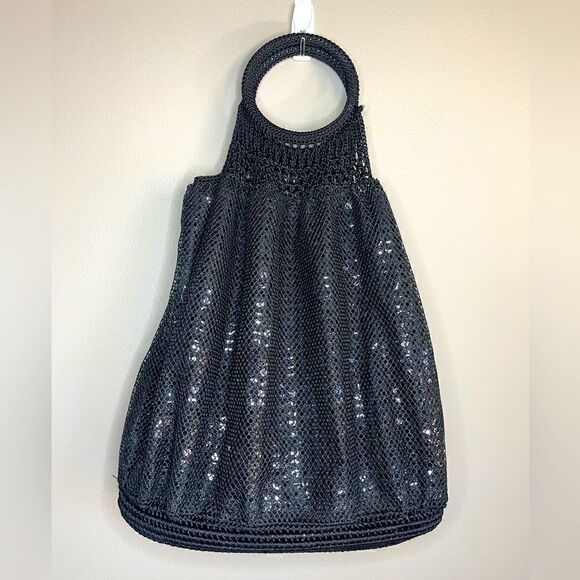 GAP Mesh Sequin Handbag Black - Picture 1 of 4